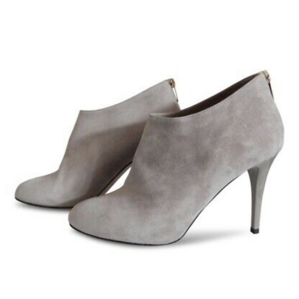 Jimmy Choo Rooney Platform Booties Grey Suede 37 New